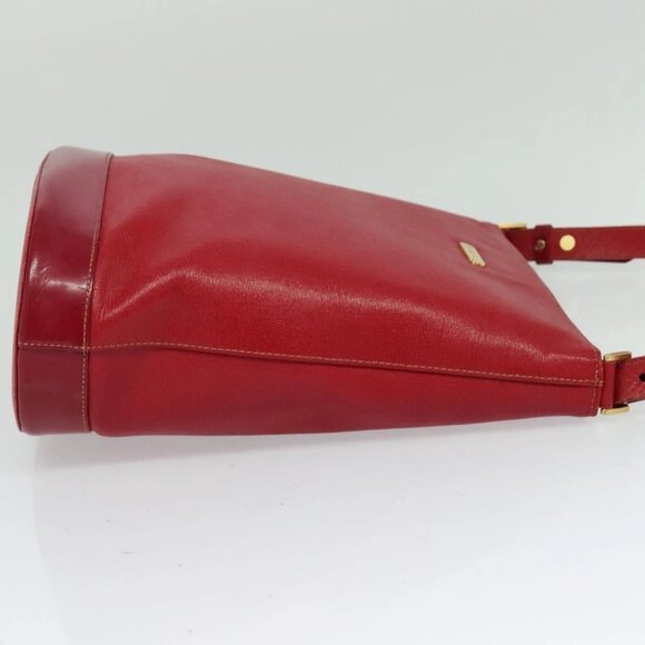 Burberrys Shoulder Bag Leather Red Gold - Picture 4 of 14